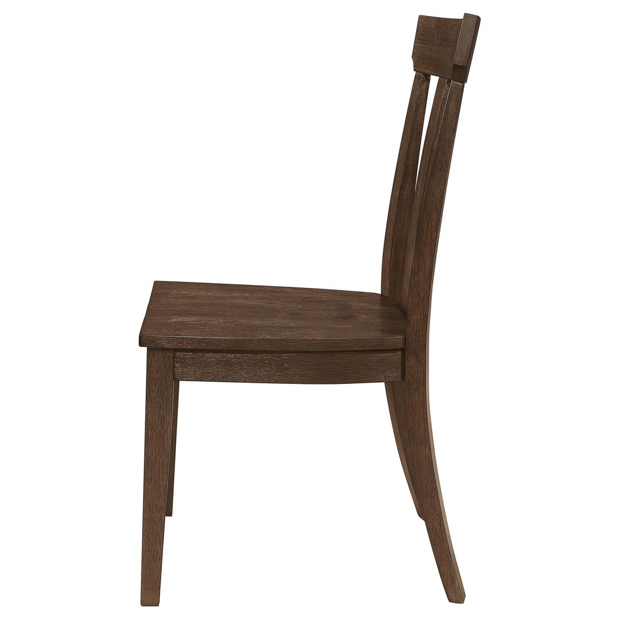 Riza 23 Inch Dining Chair, Set Of 2, Wire Brushed, Slatted Back, Rich Brown -Saltoro Sherpi