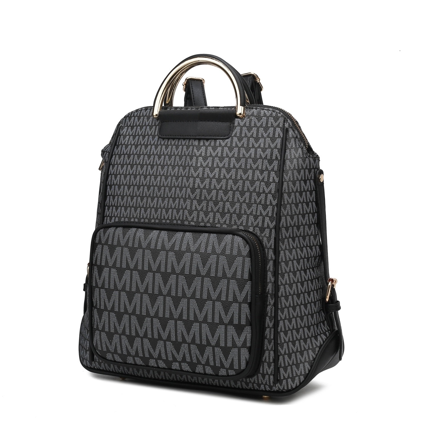 MKF Collection June M Logo Printed Vegan Leather Women's Backpack By Mia K - White