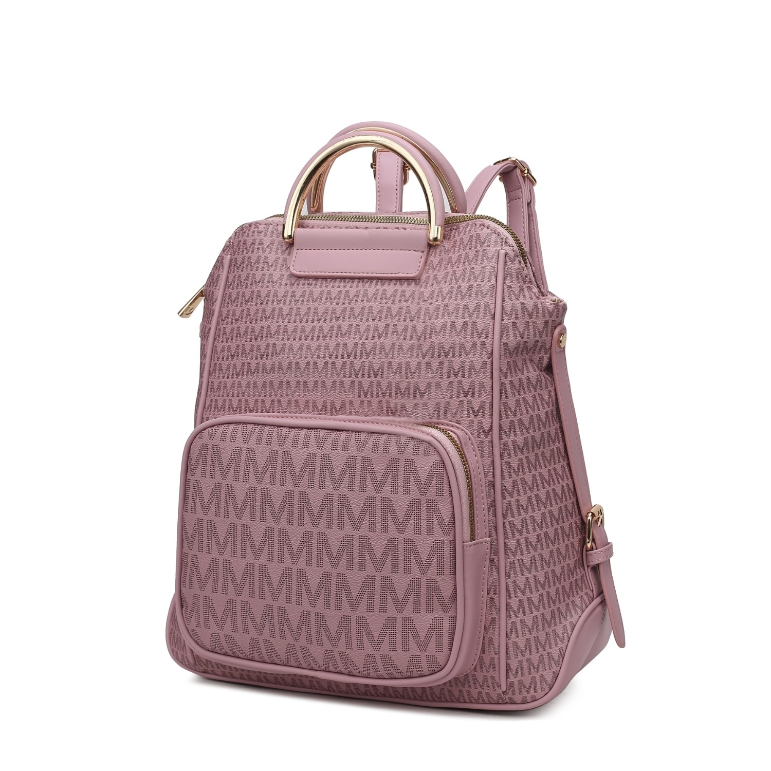 MKF Collection June M Logo Printed Vegan Leather Women's Backpack By Mia K - Lavender