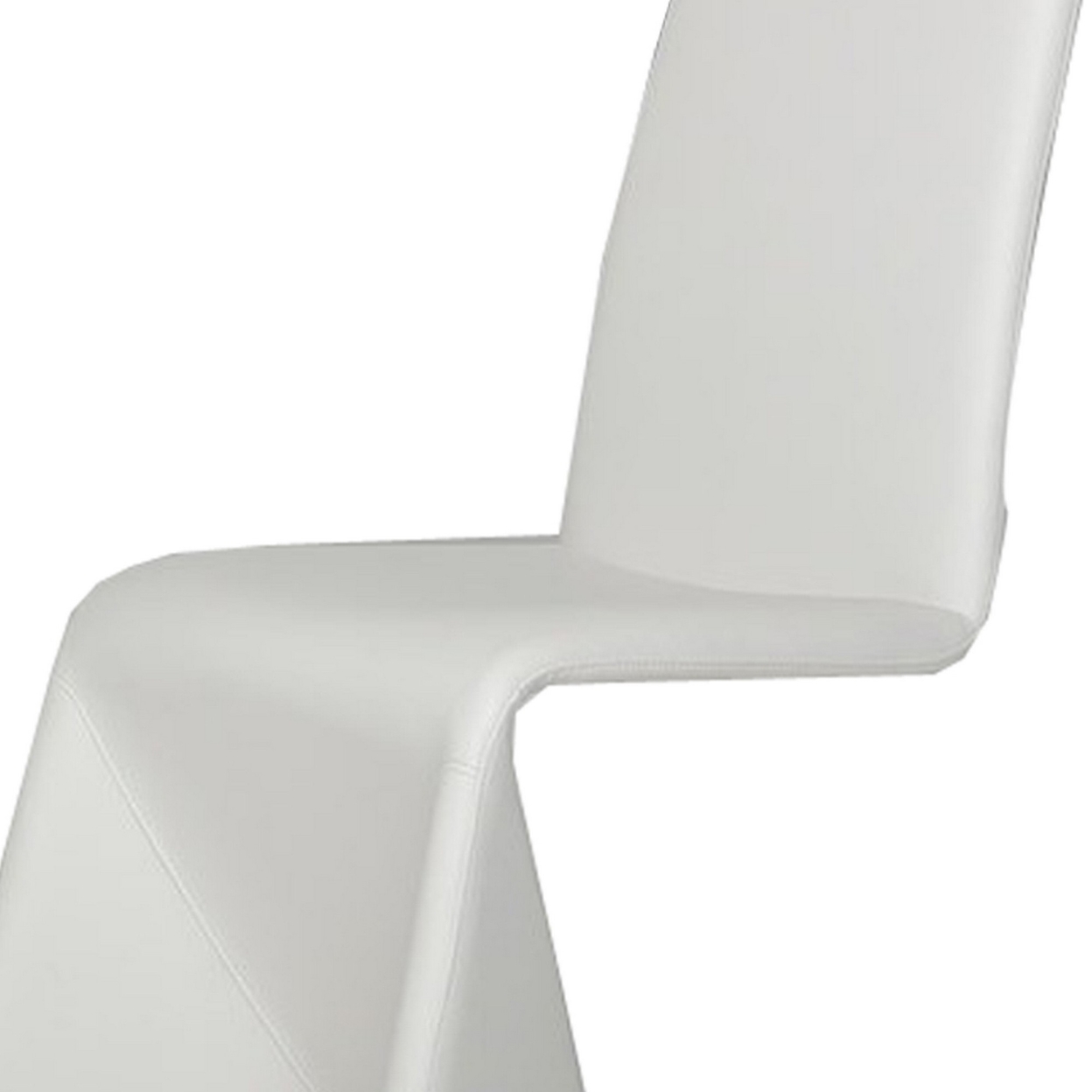 Fully Leatherette Upholstered Metal Frame Dining Chair, Set Of 2, White- Saltoro Sherpi
