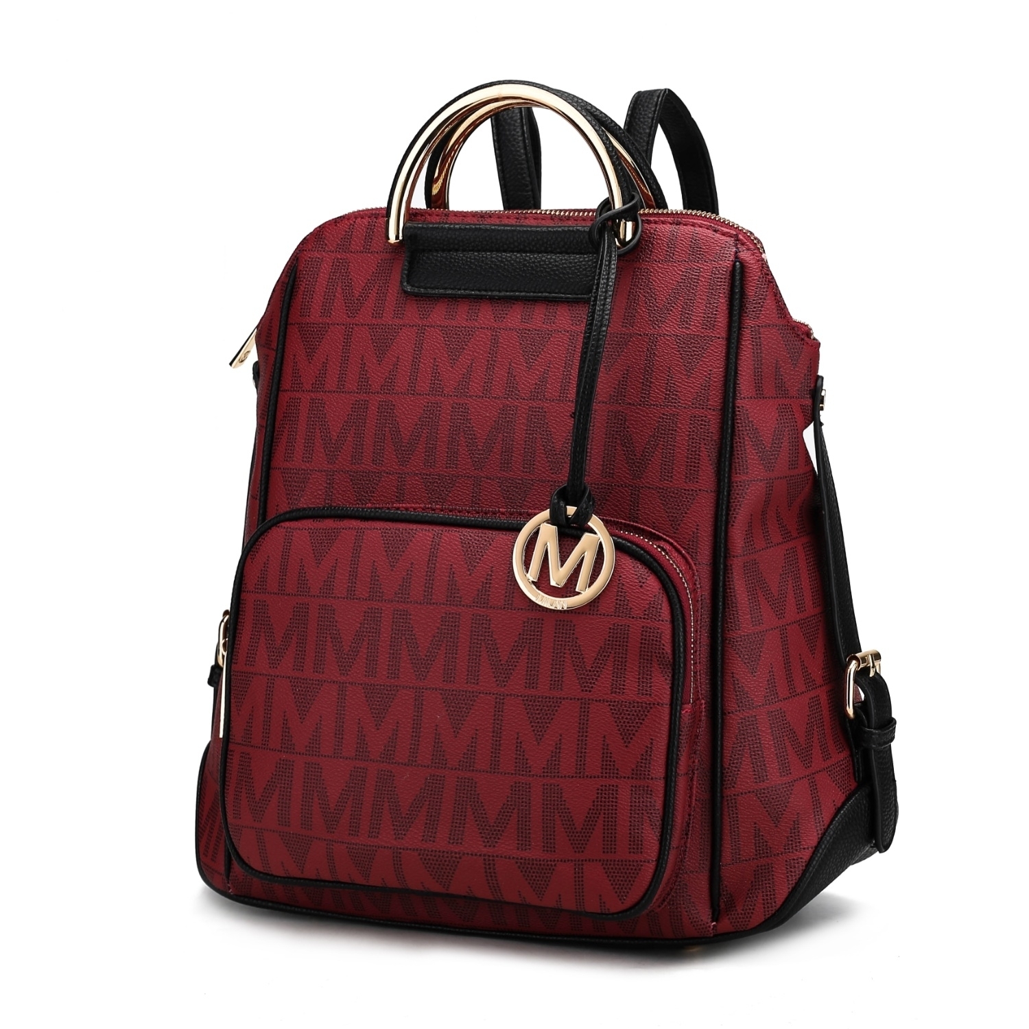 MKF Collection Cora Milan M Signature Trendy Backpack By Mia K. - Burgundy