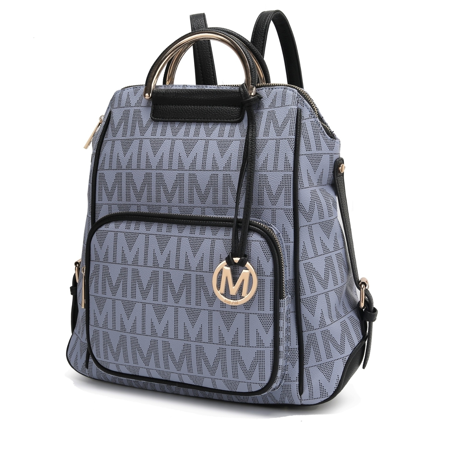 MKF Collection Cora Milan M Signature Trendy Backpack By Mia K. - Grey