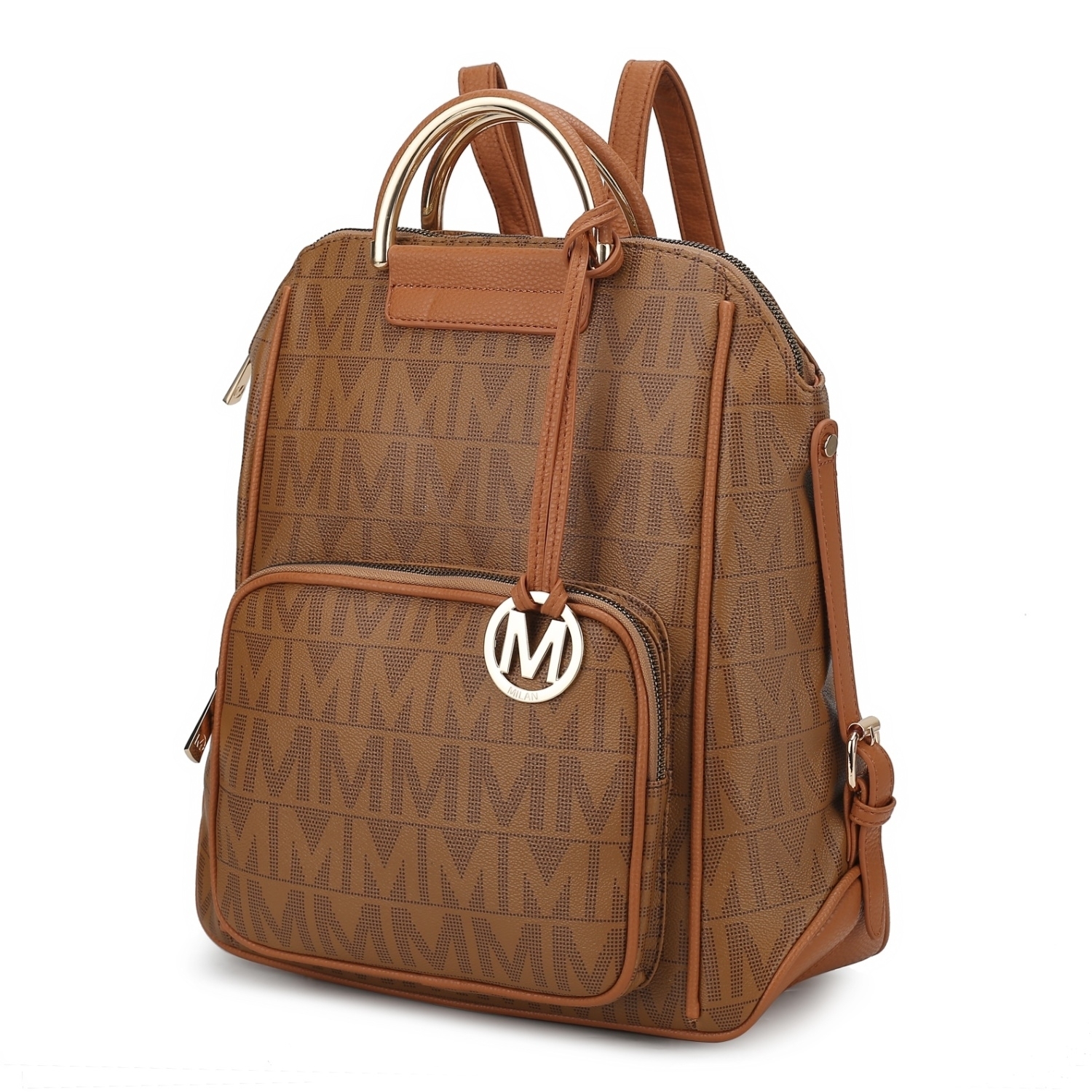MKF Collection Cora Milan M Signature Trendy Backpack By Mia K. - Tan