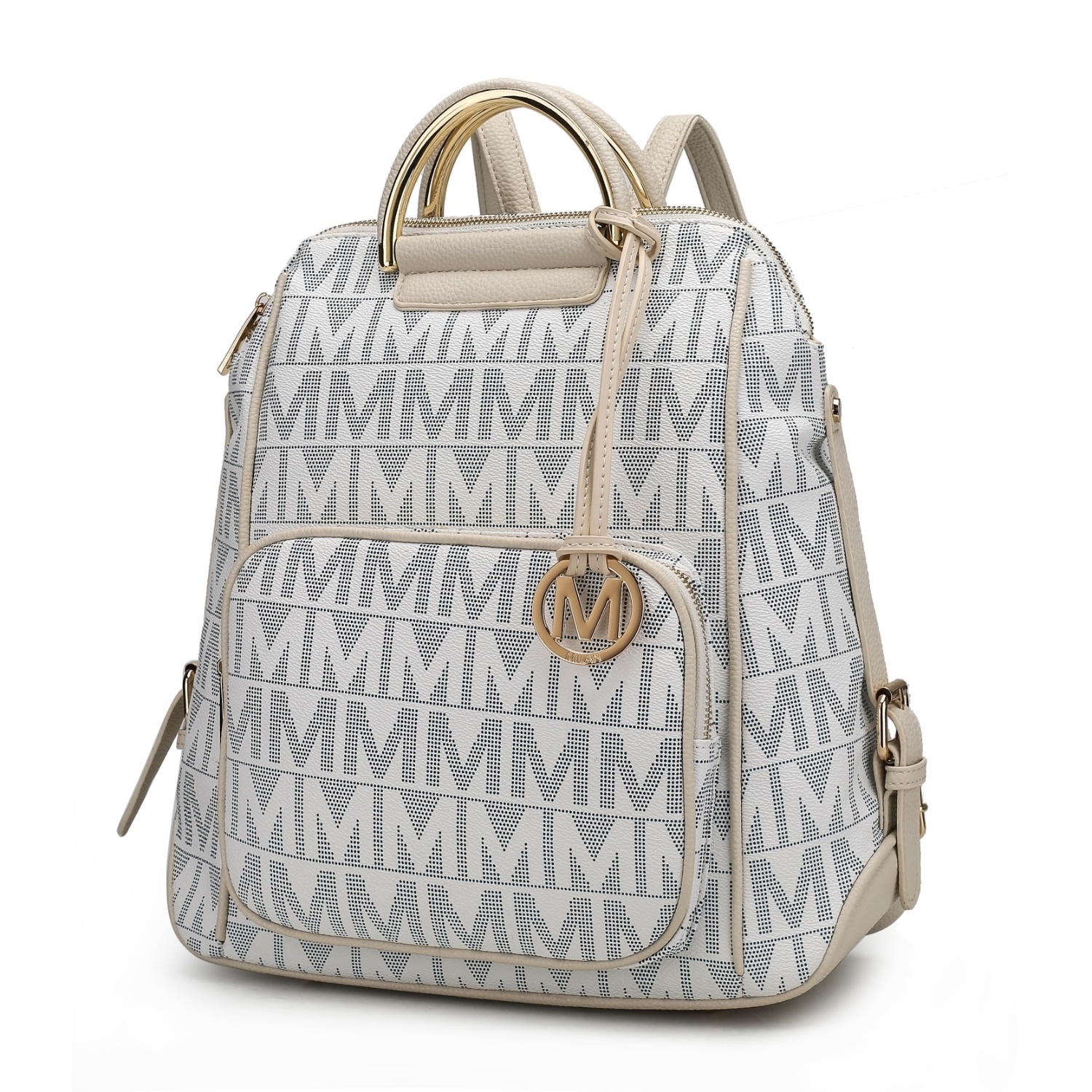 MKF Collection Cora Milan M Signature Trendy Backpack By Mia K. - White