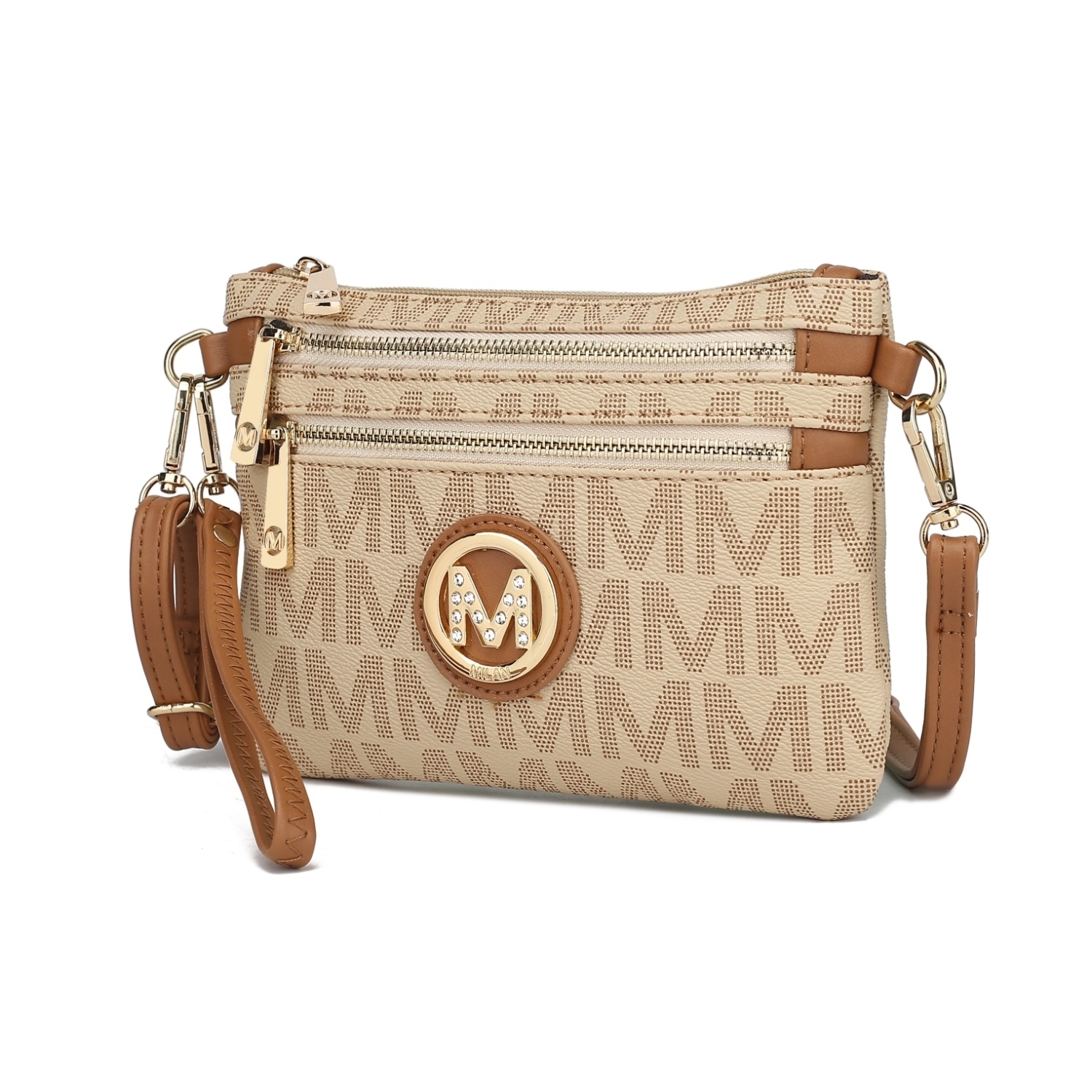 MKF Collection Geneve M Signature Crossbody Handbag & Wristlet By Mia K. - Navy