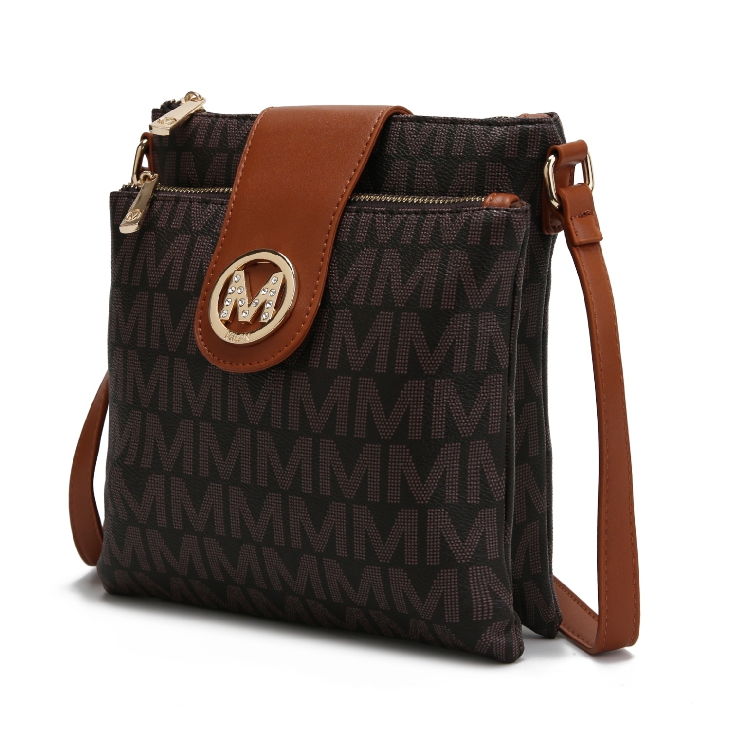 MKF Collection Wrigley M Signature Crossbody Handbag By Mia K. - Beige