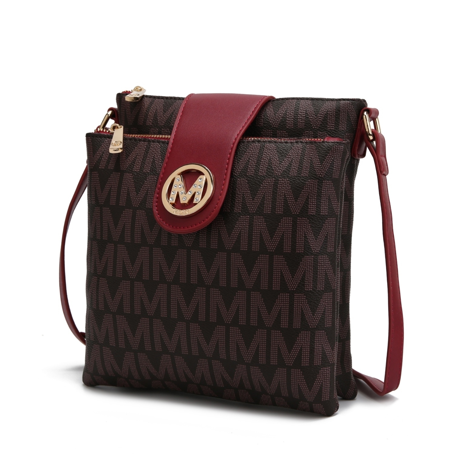 MKF Collection Wrigley M Signature Crossbody Handbag By Mia K. - Red
