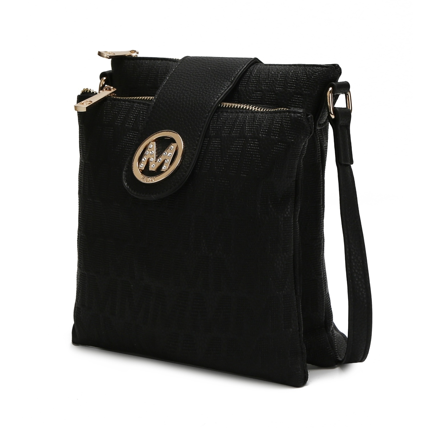 MKF Collection Marietta M Signature Crossbody Handbag By Mia K. - Black