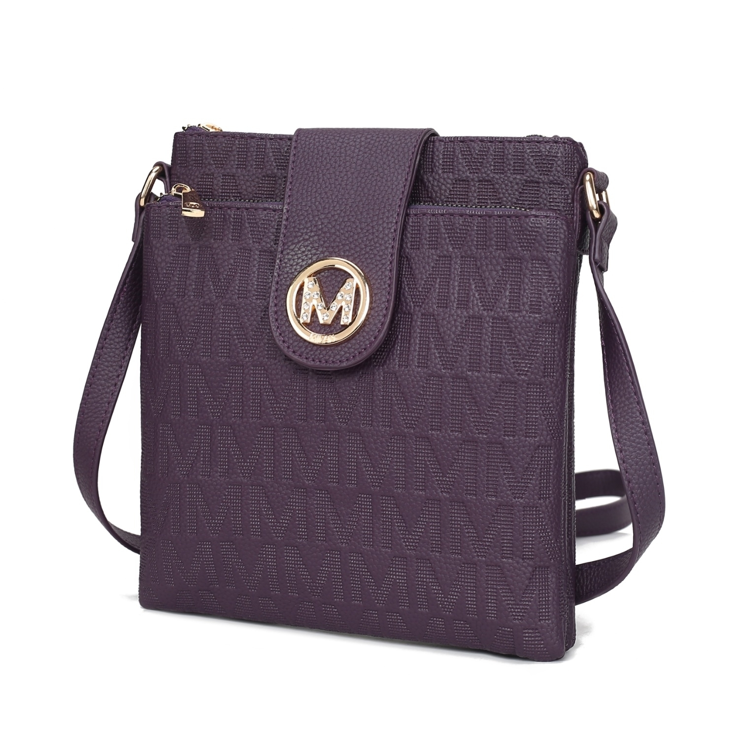 MKF Collection Marietta M Signature Crossbody Handbag By Mia K. - Purple