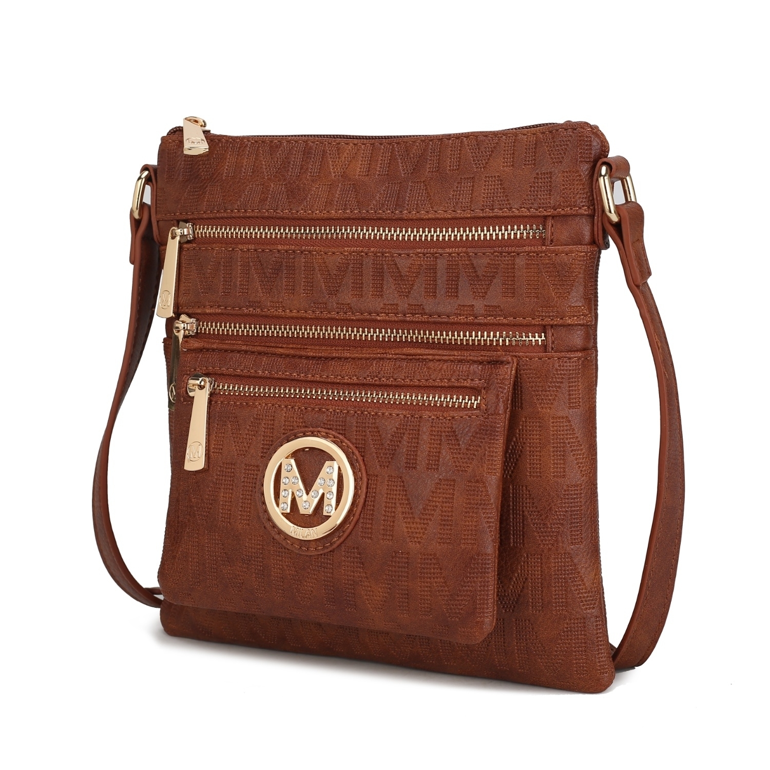 MKF Collection Jessy M Signature Crossbody Handbag By Mia K. - Camel