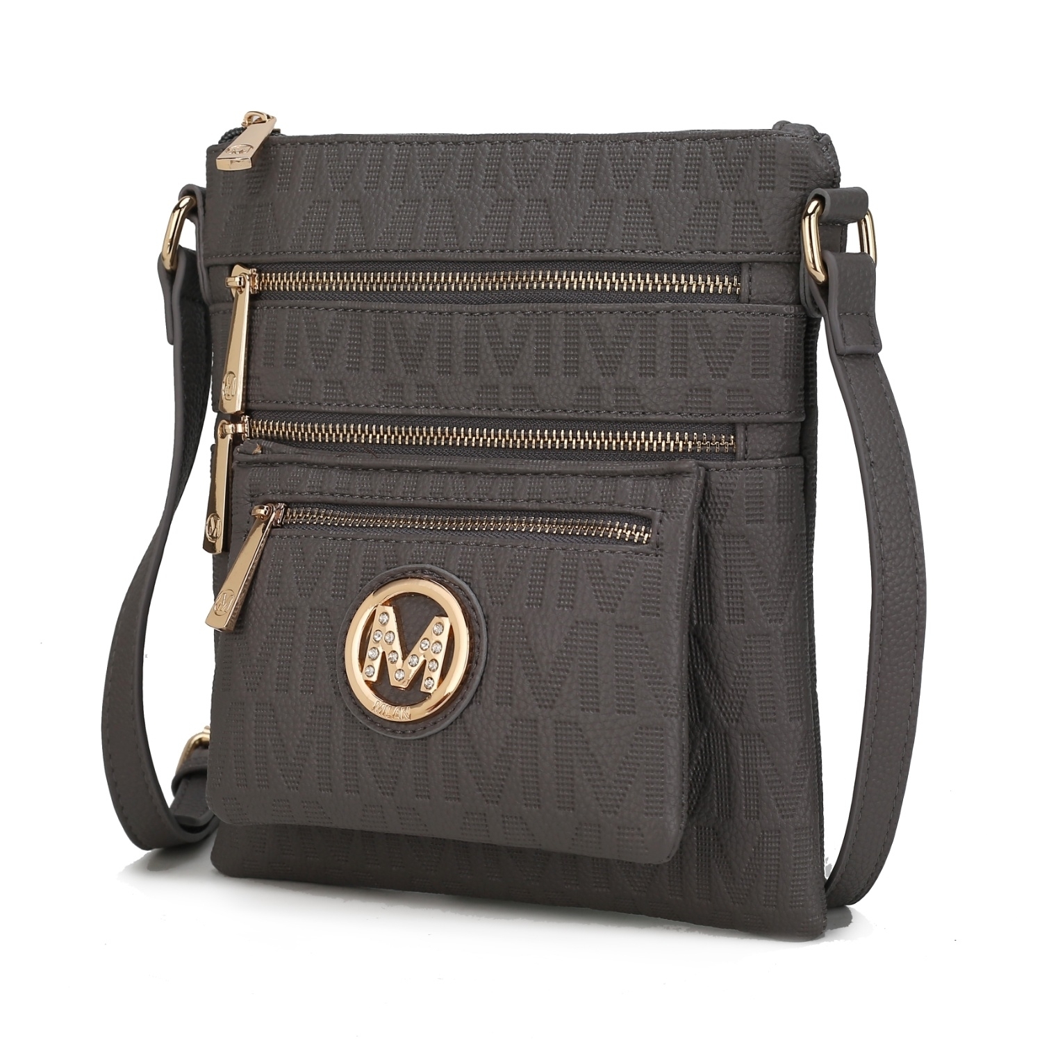 MKF Collection Jessy M Signature Crossbody Handbag By Mia K. - Grey