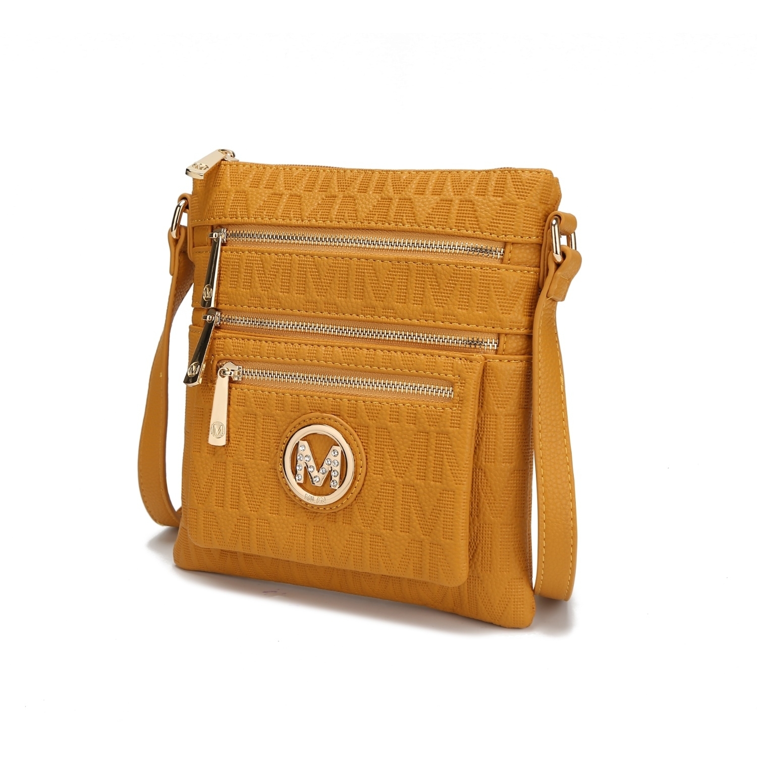 MKF Collection Jessy M Signature Crossbody Handbag By Mia K. - Mustard