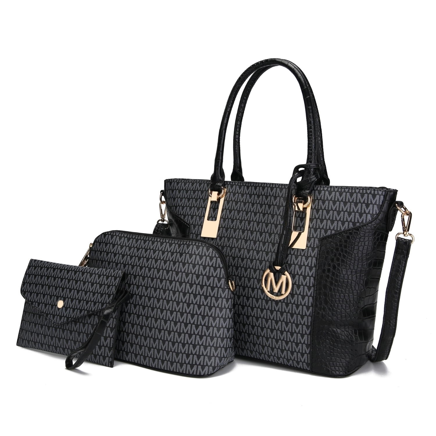 MKF Collection Shonda 3PC Tote Handbag With Cosmetic Pouch & Wristlet By Mia K. - Tan