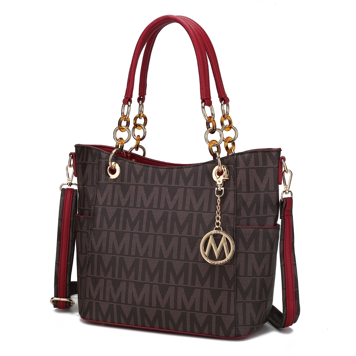 MKF Collection Kissaten Milan M Signature Tote Handbag By Mia K. - Red