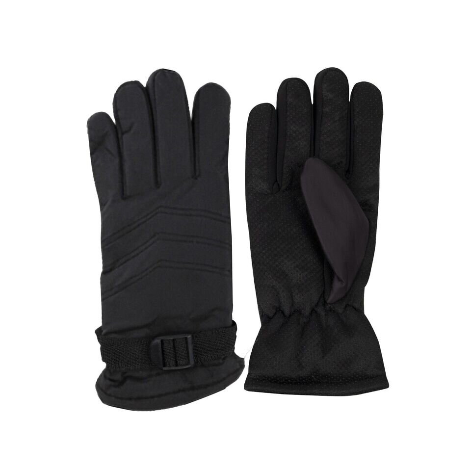 1-Pair Women's Cozy Fur Lined Snow Ski Warm Winter Gloves - Black