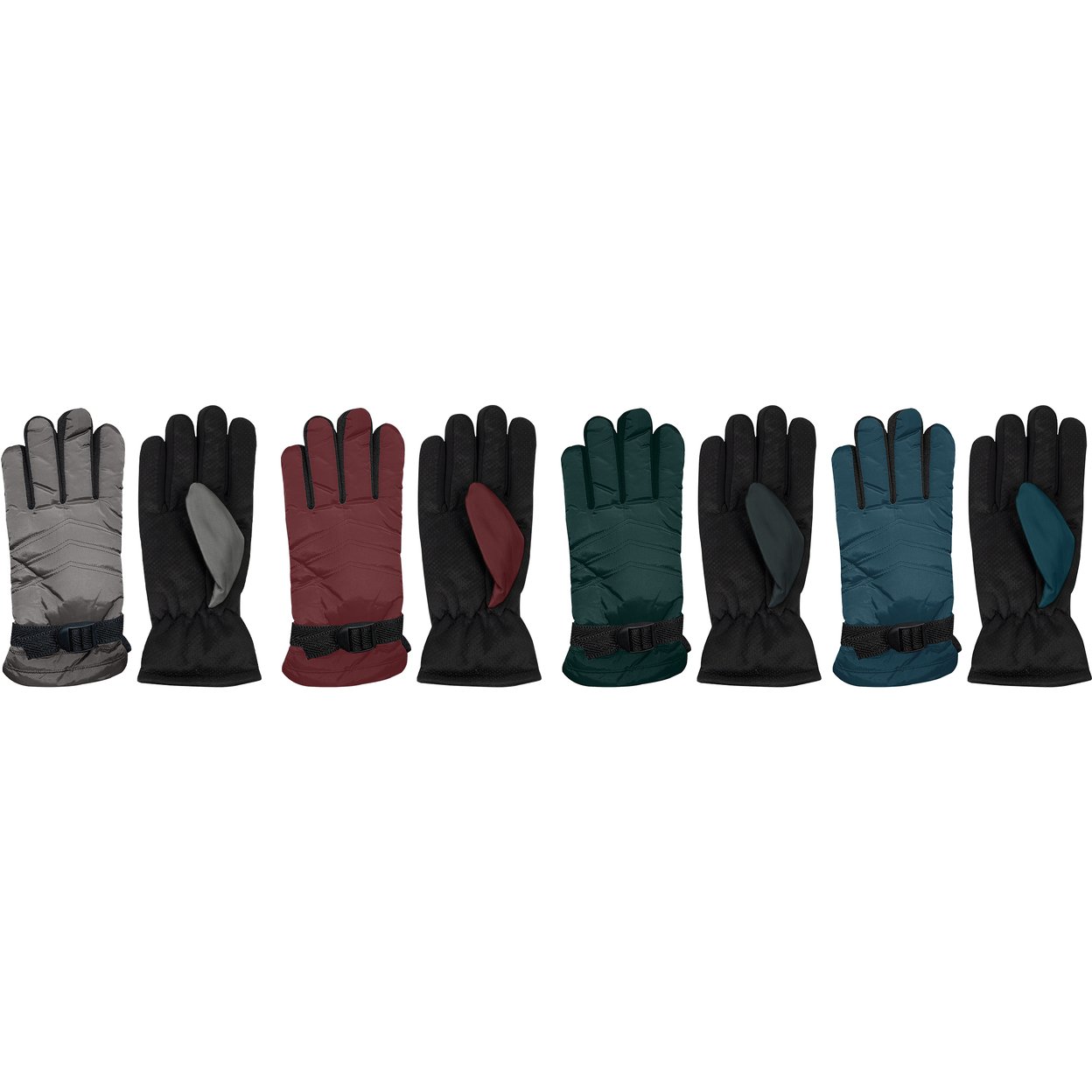 4-Pairs Women's Cozy Fur Lined Snow Ski Warm Winter Gloves - Assorted