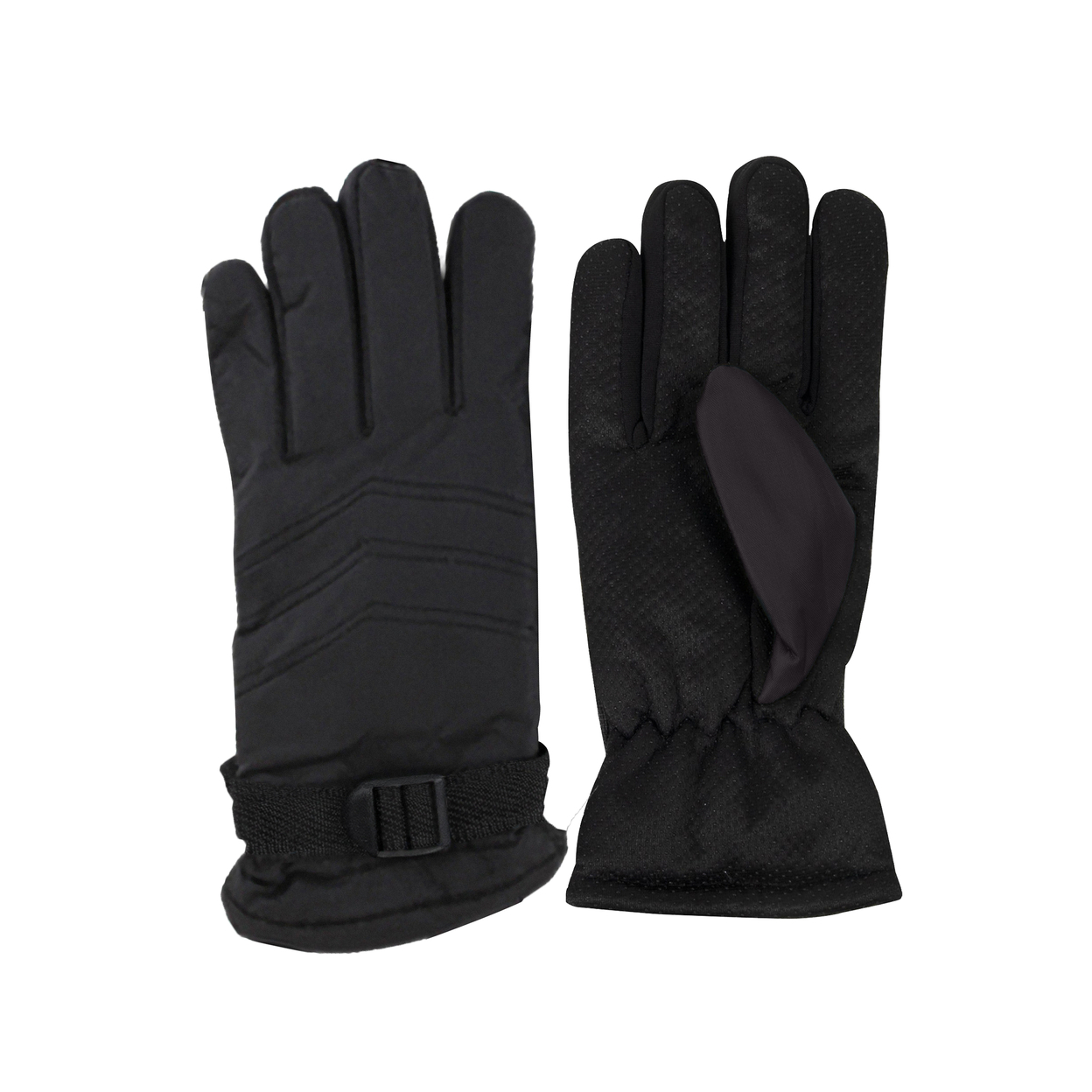 4-Pairs Women's Cozy Fur Lined Snow Ski Warm Winter Gloves - Black