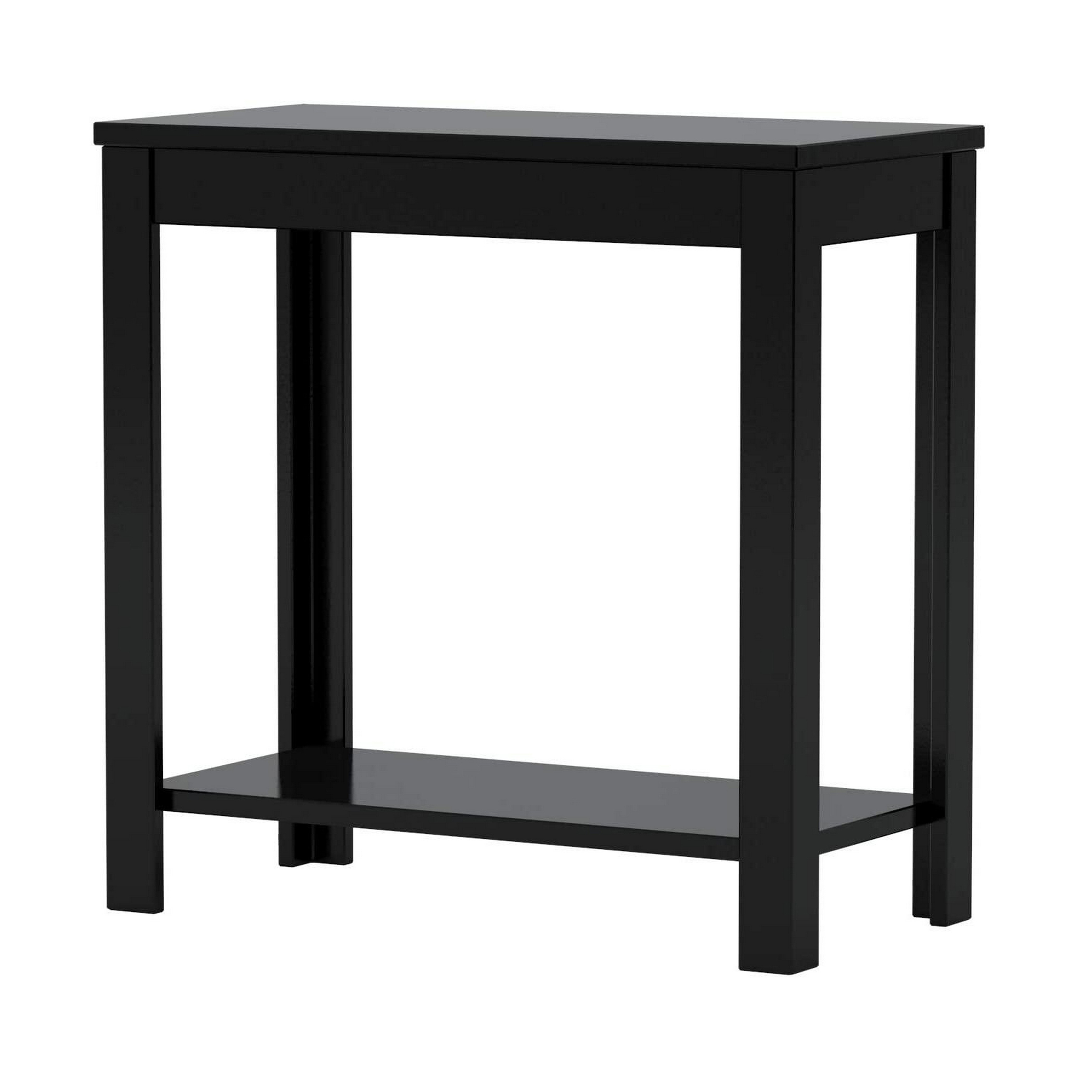 Minimalistic Designed Wooden Chairside Table, Black- Saltoro Sherpi
