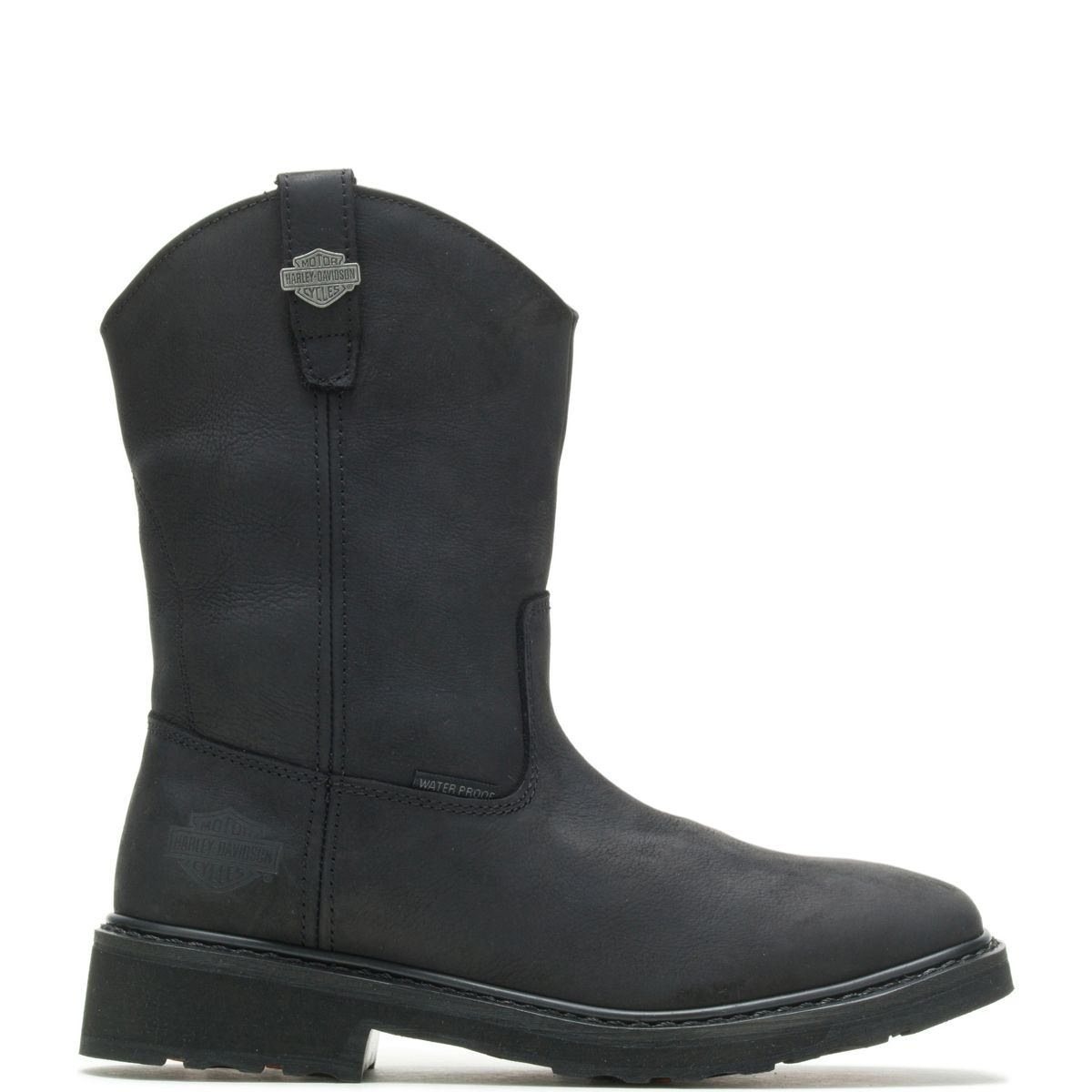 HARLEY-DAVIDSON WORK Men's Altman Western Classic Soft Toe Work Boot Black - D93561 Black/black - Black/black, 9