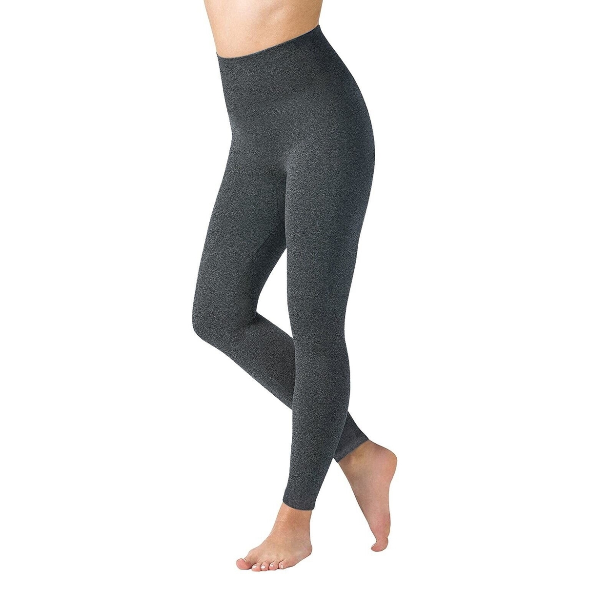 Women's Winter Warm Marled High Waist Fleece Lined Thick Thermal Leggings Pants - Charcoal, 1x