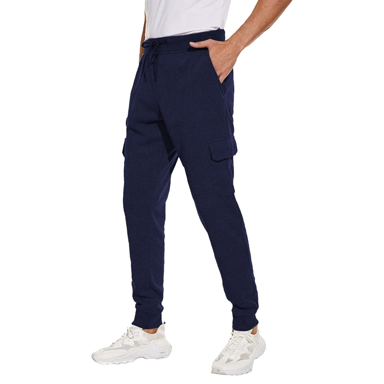 Men's Ultra Soft Winter Warm Thick Sweat Pant Athletic Sherpa Lined Jogger Pants - Navy, 3xl