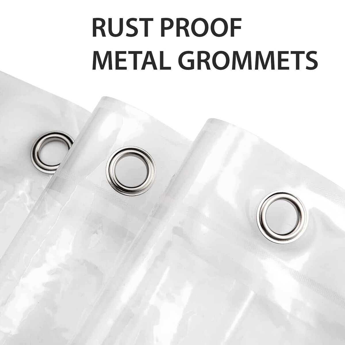 Magnetic Heavy Duty Durable Mildew Soap Scum Resistant Liner W/ Metal Grommets - Grey