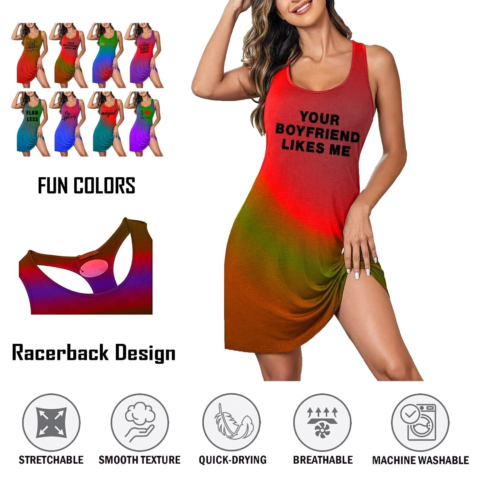 4-Pack Women's Ultra-Soft Cozy Sleeveless Loose Fit Lightweight Nightgown Sleep Shirt - Animal, Medium