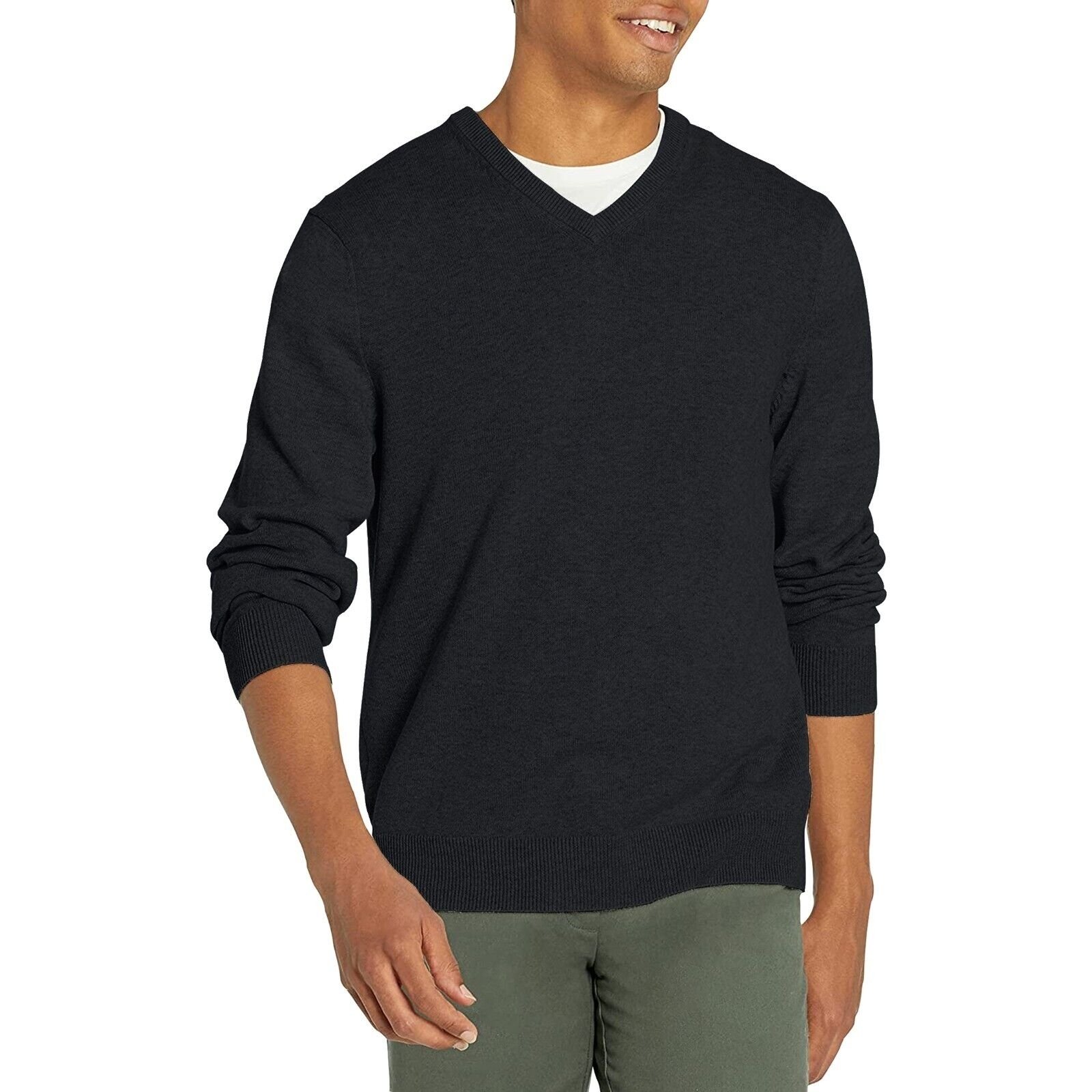 Men's Casual Ultra-Soft Slim Fit Warm Knit Pullover V-Neck Sweater For Winter - Grey, X-Large