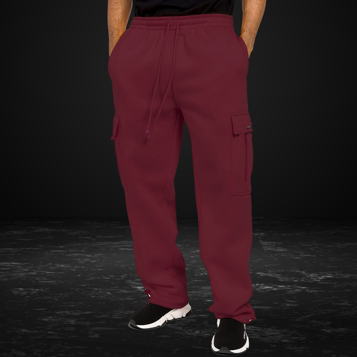 Multipack Men's Casual Solid Cargo Jogger Sweatpants With Pockets - 3, M