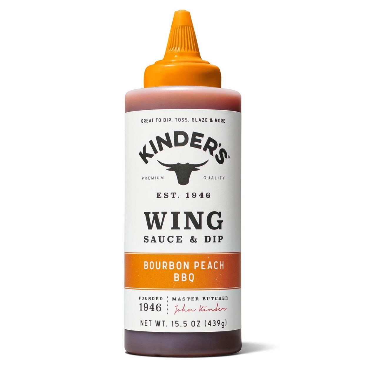 Kinder's Bourbon Peach & Honey Hot Wing Sauce, 15.5 Ounce (Pack Of 2)