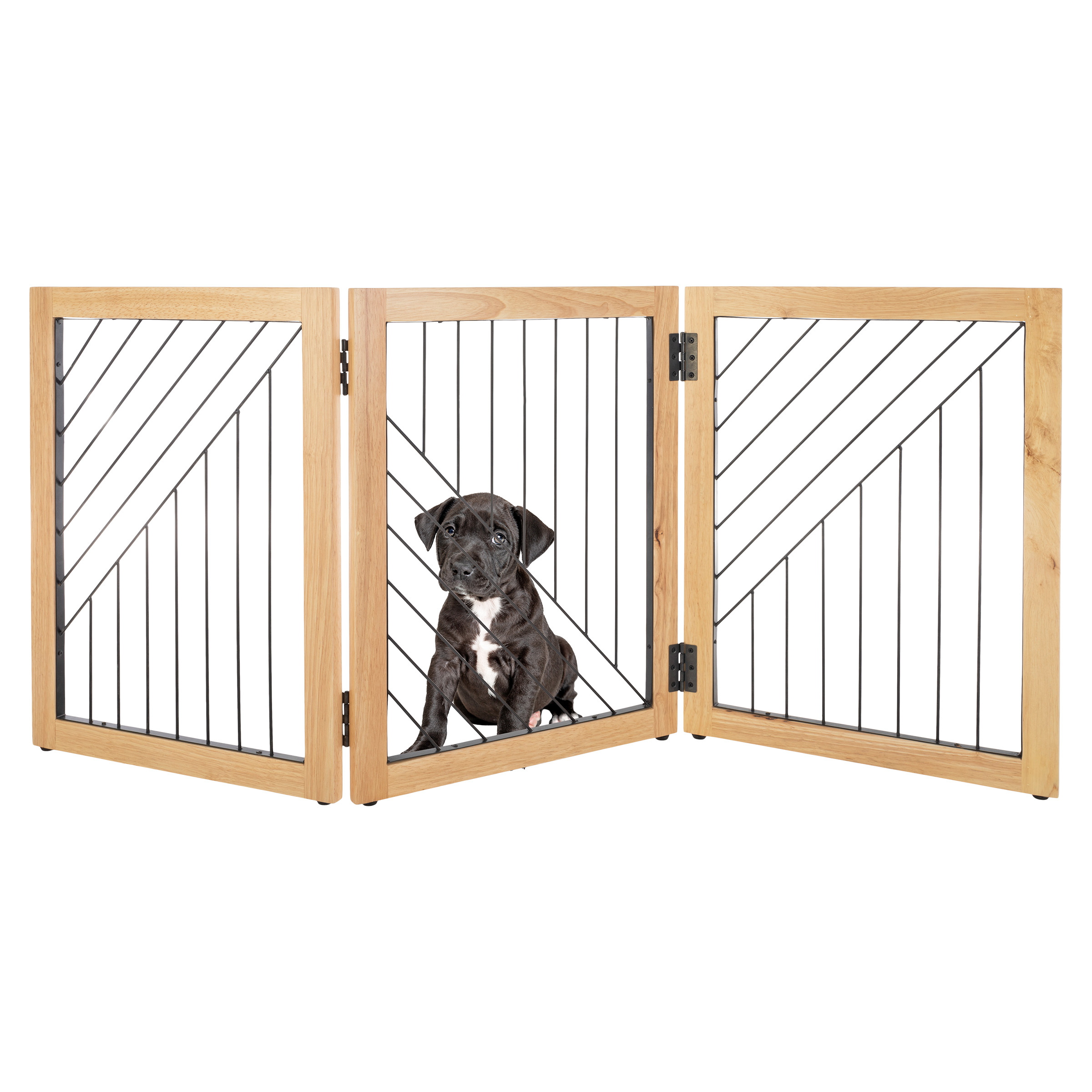 Pet Gate - Indoor Folding Dog Gate For Stairs Or Doorways - Freestanding Pet Fence For Cats And Dogs