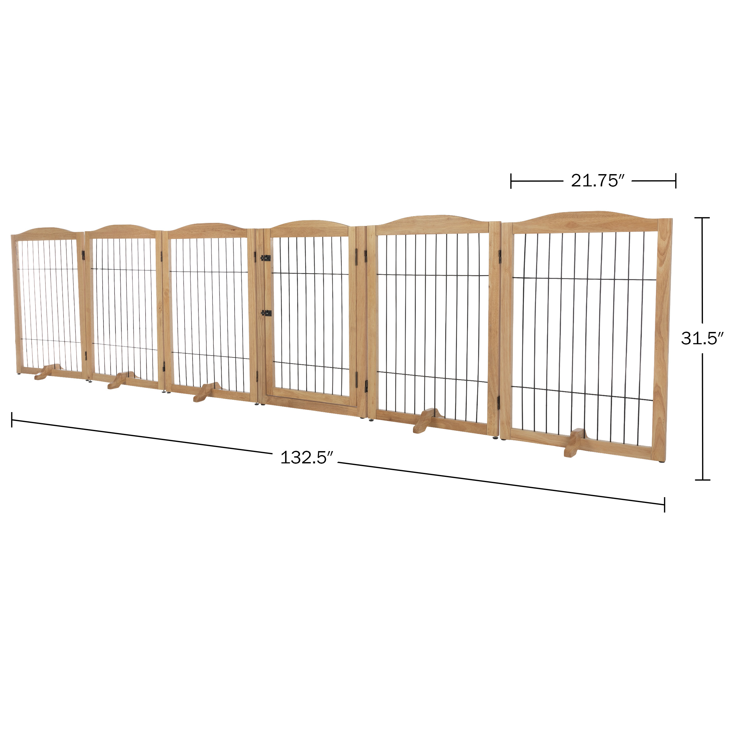 Pet Gate - Indoor Folding Dog Fence For Stairs Or Doorways - Freestanding Play Pen - White