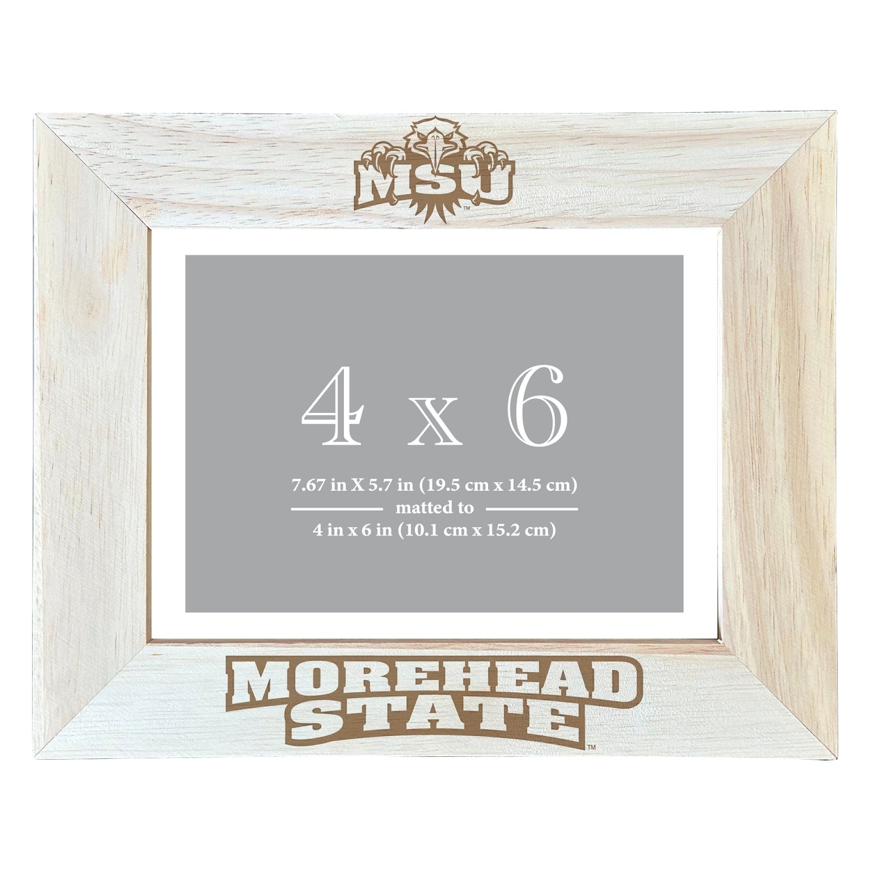 Morehead State University Wooden Photo Frame Matted To 4 X 6 Inch - Etched