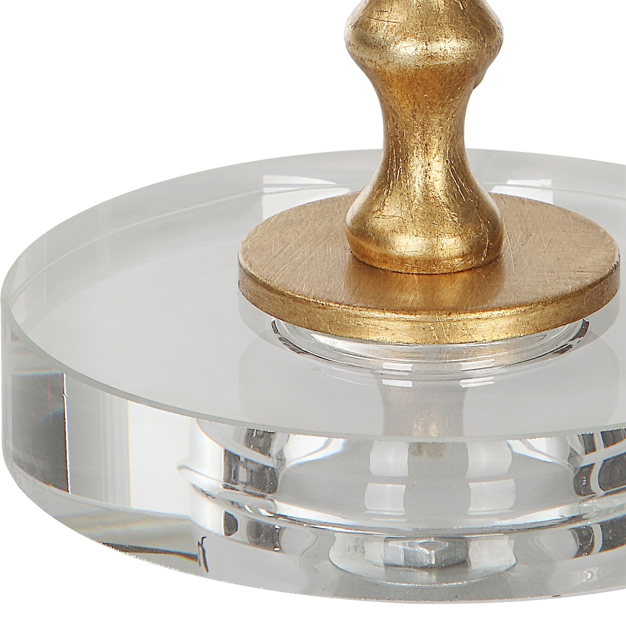 29 Inch Table Lamp, Set Of 2, White Tapered Shade, Gold Leaf, Round Base -Saltoro Sherpi