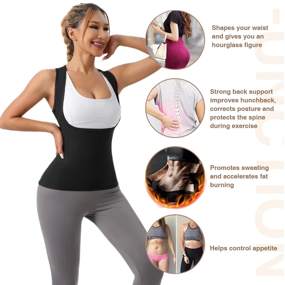 Sauna Vest For Women Weight Loss Sweat Compression Tank Top Slimming Workout