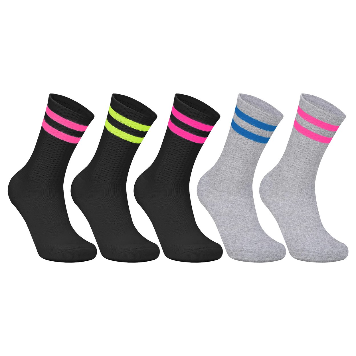 5-Pairs Womens Ultra-Soft Cozy Moisture-Wicking Athletic Sporty Crew Socks